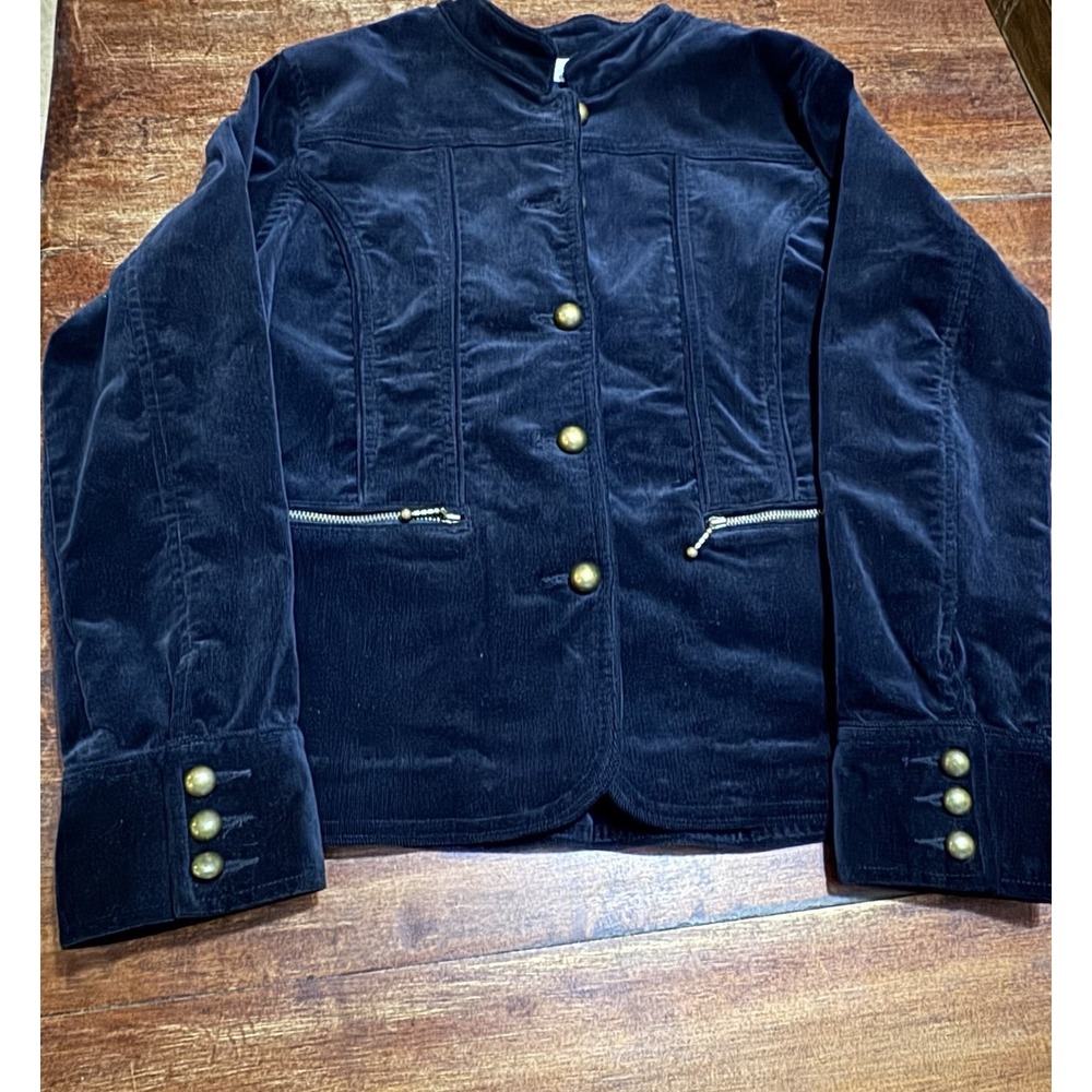 Prewick Moore Black Corduroy Jacket Brass Button 12 P Equestrian Preppy Academia